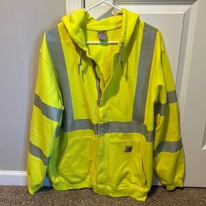 Carhartt Men’s FR High Visibility hooded zip up sweatshirt